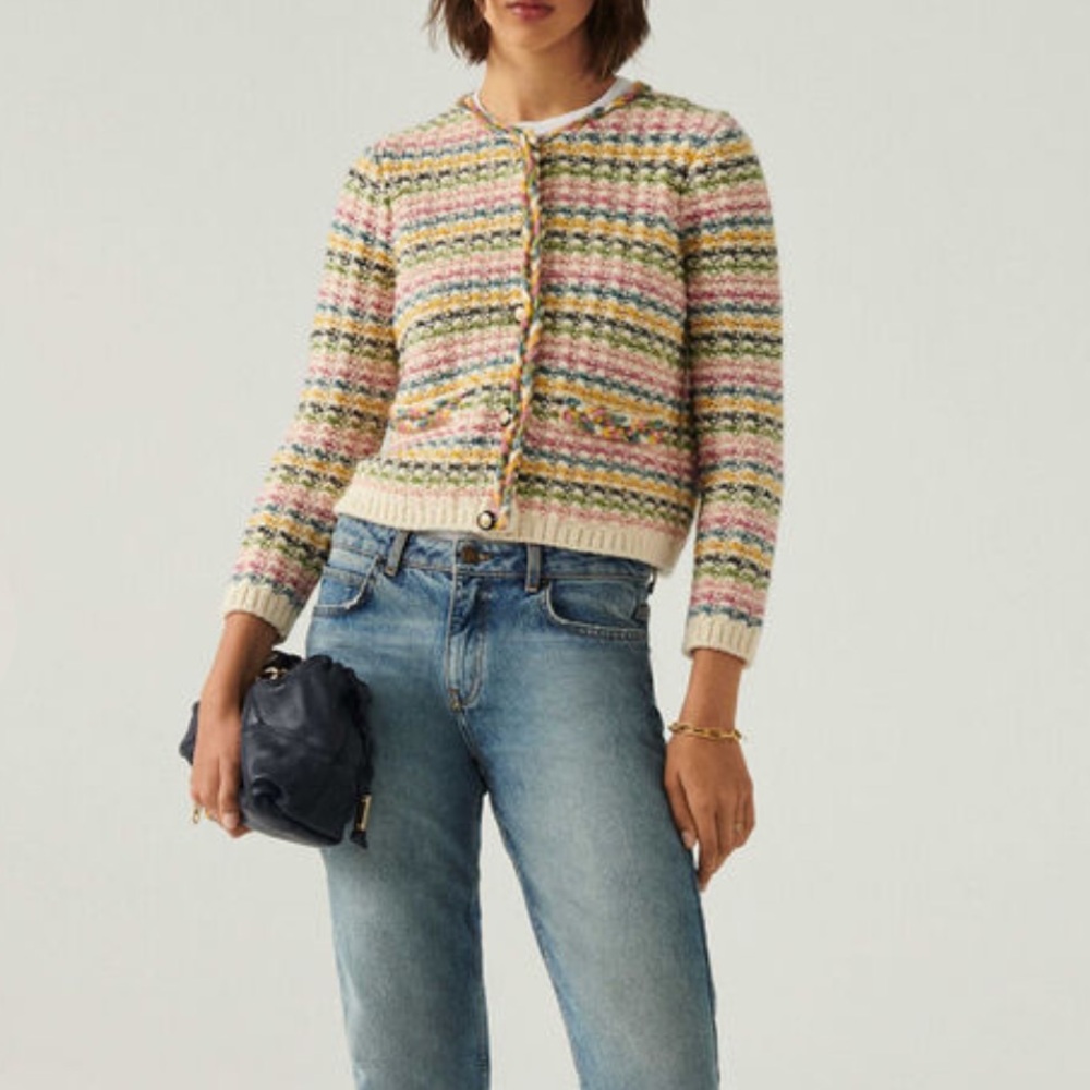 BA&SH BIANCA CARDIGAN - MULTICOLOR SIZE S - Picture 2 of 7